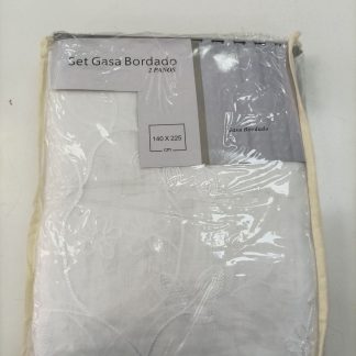 Cortina Visillos Diseño Blanco 2 Paños